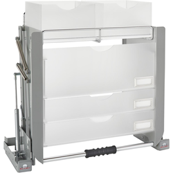 22-1/4 Inch Width Universal Cabinet Pull-Down Shelving System, for 24"H Wall Cabinet, Gray/Frosted, Min. Cabinet Opening: 22-3/8'' W x 10-3/4" D x 21-5/8'' H