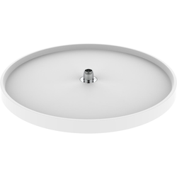28 Inch Diameter Traditional Full Circle Single Shelf Lazy Susan, Post Sold Separately, White