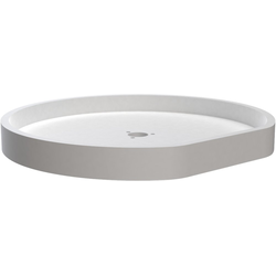 20 Inch Diameter D-Shape RAS Polymer Traditional Single Shelf Corner Lazy Susan Only, (Bottom Mount Post Sold Seperately), White