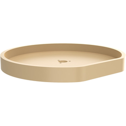 20 Inch Diameter D-Shape RAS Polymer Traditional Single Shelf Corner Lazy Susan Only, (Bottom Mount Post Sold Seperately), Almond