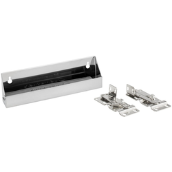  Stainless Steel Slim Tip-Out Tray including Hinges for 12-1/4 Inch Minimum Cabinet Opening Width, 10 Inch Length x 1.69 Inch Deep x 3 Inch Height, Silver 