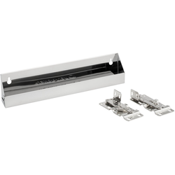  Stainless Steel Slim Tip-Out Tray including Hinges for 15-1/4 Inch Minimum Cabinet Opening Width, 13 Inch Length x 1.69 Inch Deep x 3 Inch Height, Silver