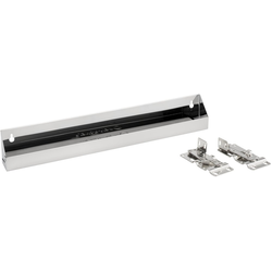  Stainless Steel Slim Tip-Out Tray including Hinges for 21-1/4 Inch Minimum Cabinet Opening Width, 19 Inch Length x 1.69 Inch Deep x 3 Inch Height, Silver 