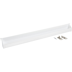 Trim to Size Tip-Out Tray, 36 Inch Length x 1-11/16 Inch Depth including Two Pairs of Hinges and End Caps, White Polymer 