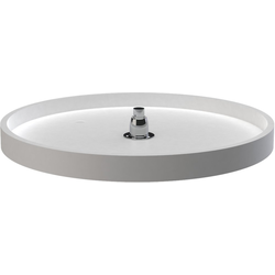 24 Inch Diameter Full Circle One Shelf Lazy Susan and Bottom Mount, White