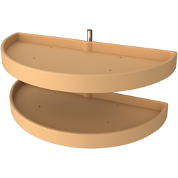 Rev-A-Shelf 6842-33-15-570, Lazy Daisy 2-Shelf- 33 Inch Diameter, Half-Moon Pivot Lazy Susan, Minimum Cabinet Opening Width-16-1/8 Inch, Almond Polymer