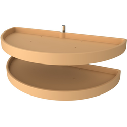 Rev-A-Shelf 6842-39-15-570, Lazy Daisy 2-Shelf- 39 Inch Diameter Half-Moon Pivot Lazy Susan, Minimum Cabinet Opening Width-19-1/4 Inch, White Polymer