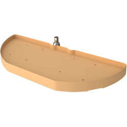 Rev-A-Shelf 6881-31-15-52, Lazy Daisy 1-Shelf, 31 Inch Diameter, Half-Moon Pivot and Pull-Out Lazy Susan, Minimum Cabinet Opening Width-13-1/4 Inch, Almond Polymer