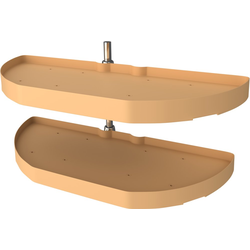 Rev-A-Shelf 6882-31-15-570, 31 Inch Diameter Half Moon Pivot and Slide 2 Shelf Blind Corner Lazy Susan, Almond, Min. Cabinet Opening: 13-1/4 Inch Width
