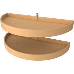 Rev-A-Shelf 6882-33-15-570, 33 Inch Diameter Half Moon Pivot and Slide 2 Shelf Blind Corner Lazy Susan, Almond, Min. Cabinet Opening: 16-1/8 Inch Width