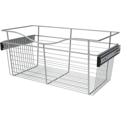 24 Inch Width x 12 Inch Depth x 11 Inch Height Heavy-Gauge Pull-Out Wire Basket, Chrome, Min. Cabinet Opening: 24"W x 12"D x 11"H
