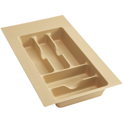 Trimmable 8-5/8" to 11-1/2" Width x 17-3/4" to 21-1/4" Length Cutlery Divider Insert, 2-3/8" Height, Almond Polystyrene 