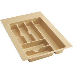  Trimmable 11-5/8" to 14-1/4" Width x 17-3/4" to 21-1/4" Length Cutlery Divider Insert, 2-3/8" Height, Almond Polystyrene 