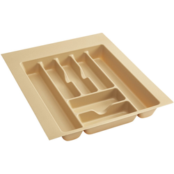  Trimmable 14-3/4" to 17-1/2" Width x 17-3/4" to 21-1/4" Length Cutlery Divider Insert, 2-3/8" Height, Almond Polystyrene 