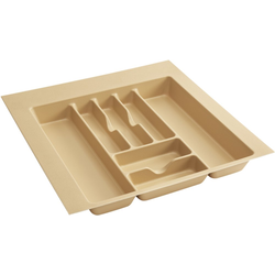Trimmable 18-3/4" to 21-7/8" Width x 17-3/4" to 21-1/4" Length Cutlery Divider Insert, 2-3/8" Height, Almond Polystyrene 