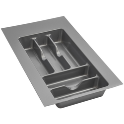 Small Trimmable 8-5/8" to 11-1/2" Width x 17-3/4" to 21-1/4" Depth Cutlery Divider, 2-3/8" Height, Semi-Gloss Silver