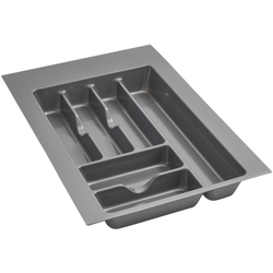 Medium Trimmable 11-1/2" to 14-1/4" Width x 17-3/4" to 21-1/4" Depth Cutlery Divider, 2-3/8" Height, Semi-Gloss Silver