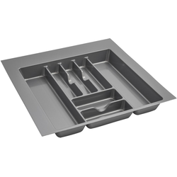 Trimmable 18-3/4" to 21-7/8" Width x 17-3/4" to 21-1/4" Length Cutlery Divider Insert, 2-3/8" Height, Metallic Silver