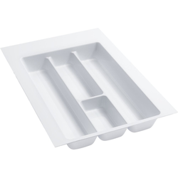  Trimmable 14-1/4 Inch Width x 21-1/4 Inch Length Utility/ Cutlery Drawer Insert, Minimum Trim Size 11-3/4 W x 17-1/2 Inch, Glossy White Polymer 