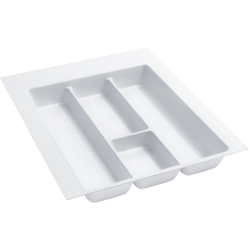 Trimmable 17-1/2 Inch Width x 21-1/4 Inch Length Utility/ Cutlery Drawer Insert, Minimum Trim Size 14-3/4 W x 17-1/2 Inch, Glossy White Polymer 