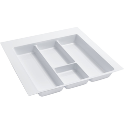  Trimmable 21-7/8 Inch Width x 21-1/4 Inch Length Utility/ Cutlery Drawer Insert, Minimum Trim Size 19-1/8 W x 17-1/2 Inch, Glossy White Polymer 
