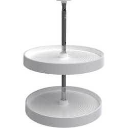 18 Inch Diameter Lazy Daisy Full Circle 2-Shelf Lazy Susan Set, White