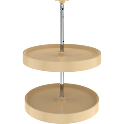 18 Inch Diameter Lazy Daisy Full Circle 2-Shelf Lazy Susan Set, Almond