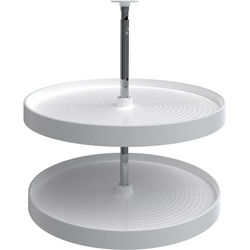 24 Inch Diameter Lazy Daisy Full Circle 2-Shelf Lazy Susan Set, White