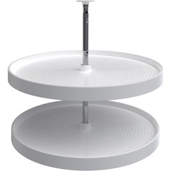28 Inch Diameter Lazy Daisy Full Circle 2-Shelf Lazy Susan Set, White