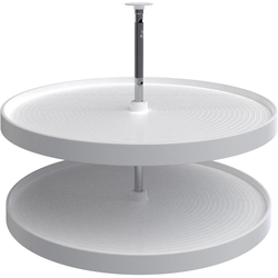 32 Inch Diameter Lazy Daisy Full Circle 2-Shelf Lazy Susan Set, White