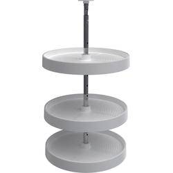 18 Inch Diameter Lazy Daisy Full Circle 3-Shelf Lazy Susan Set, White