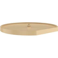 32 Inch Diameter D-Shape Polymer Single Shelf Lazy Daisy Corner Lazy Susan Only with Bottom Mount Post, Almond