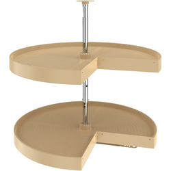 28% OFF 28 Inch Diameter Pie Cut Polymer Lazy Daisy 2 Shelf Corner Lazy Susan Set, for 26, 31 Inch Inner Cabinet Height, Almond