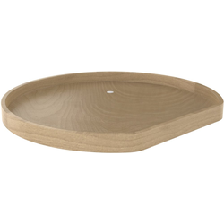 28 Inch Diameter D-Shape Banded Wood Lazy Daisy Single Shelf Corner Lazy Susan Only with No Hole, Natural