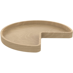 24 Inch Diameter Kidney Shape Banded Wood Lazy Daisy Corner Lazy Susan Shelf Only with No Hole, Natural