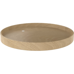 24 Inch Diameter Lazy Daisy Full Circle Single Rotating Tray for Shelf Mounting with Swivel Bearing, Natural