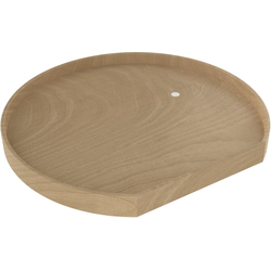 28 Inch Diameter D-Shape Natural Wood Lazy Daisy Single Shelf Corner Lazy Susan Only with Swivel Bearing, Natural