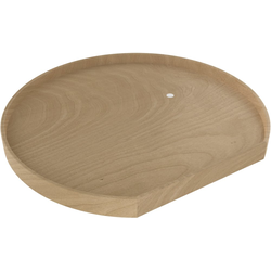 32 Inch Diameter D-Shape Natural Wood Lazy Daisy Single Shelf Corner Lazy Susan Only with No Hole, Natural