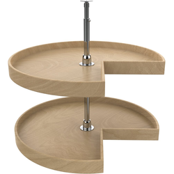 29% OFF 28 Inch Diameter Kidney Shape Natural Wood 2 Shelf Lazy Daisy Corner Lazy Susan Set, Natural