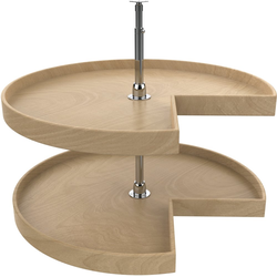 29% OFF 32 Inch Diameter Kidney Shape 2 Shelf Corner Lazy Susan Set, for 26, 32 Inch Inner Cabinet Height, Natural