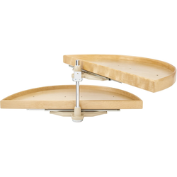Rev-A-Shelf LD-4NW-882-38-1, Lazy Daisy 2-Shelf- 38 Inch Diameter Half-Moon Pivot and Pull-out Lazy Susan, Minimum Cabinet Opening Width-18 Inch, Natural Maple