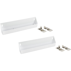  White Polymer Tip-Out Tray including Hinges for 13-1/2 Inch Minimum Cabinet Opening Width, 11-1/4 Inch Length x 2-1/4 Inch Deep x 3-3/4 Inch Height 