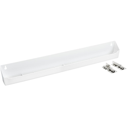  White Polymer Tip-Out Tray including Hinges for 26-1/4 Inch Minimum Cabinet Opening Width, 24 Inch Length x 2-1/4 Inch Deep x 3-3/4 Inch Height 