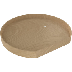 32 Inch Diameter D-Shape Natural Wood Lazy Daisy Tall Tray Single Shelf Corner Lazy Susan Only with Swivel Bearing, Natural 