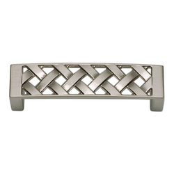 Lattice 3 Inch Center to Center Brushed Nickel Cabinet Pull