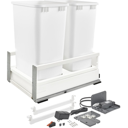  Touch-to-Open, 50 Quart Double Trash Pull-Out Waste Container, Blum Tandem Heavy Duty Blumotion Soft-Close slides, Servo Drive- Electric Assist, Min.Face Frame Cabinet Opening:15" Wide, Maple, Natura