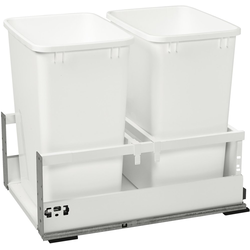  Touch-to-Open, 35 Quart Double Trash Pull-Out Waste Container, Blum Tandem Heavy Duty Blumotion Soft-Close slides, Servo Drive- Electric Assist, Min.Face Frame Cabinet Opening:15" Wide, Maple, Natur