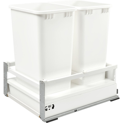  Touch-to-Open, 50 Quart Double Trash Pull-Out Waste Container, Blum Tandem Heavy Duty Blumotion Soft-Close slides, Servo Drive, Electric Assist, Min.Face Frame Cabinet Opening:18" Wide, Maple, Natura