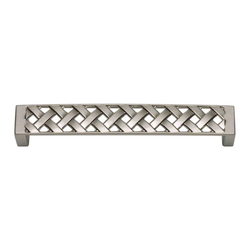 Lattice 5-1/16 Inch Center to Center Brushed Nickel Cabinet Pull