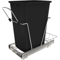 35 Quart Bottom Mount Single Trash Pull-Out Waste Container, Min. Cabinet Opening: 10-3/4" Wide, Black